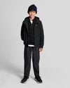 Jongens SoftShell Hooded Jacket van Lyle & Scott in de kleur Z865 Jet Black in maat 170-176.