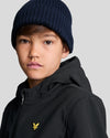 Jongens SoftShell Hooded Jacket van Lyle & Scott in de kleur Z865 Jet Black in maat 170-176.