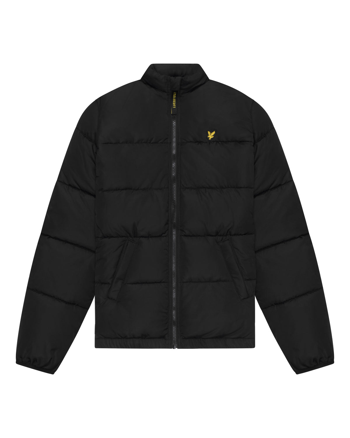 Jongens Quilted Puffer Coat van Lyle & Scott in de kleur Jet Black in maat 170-176.