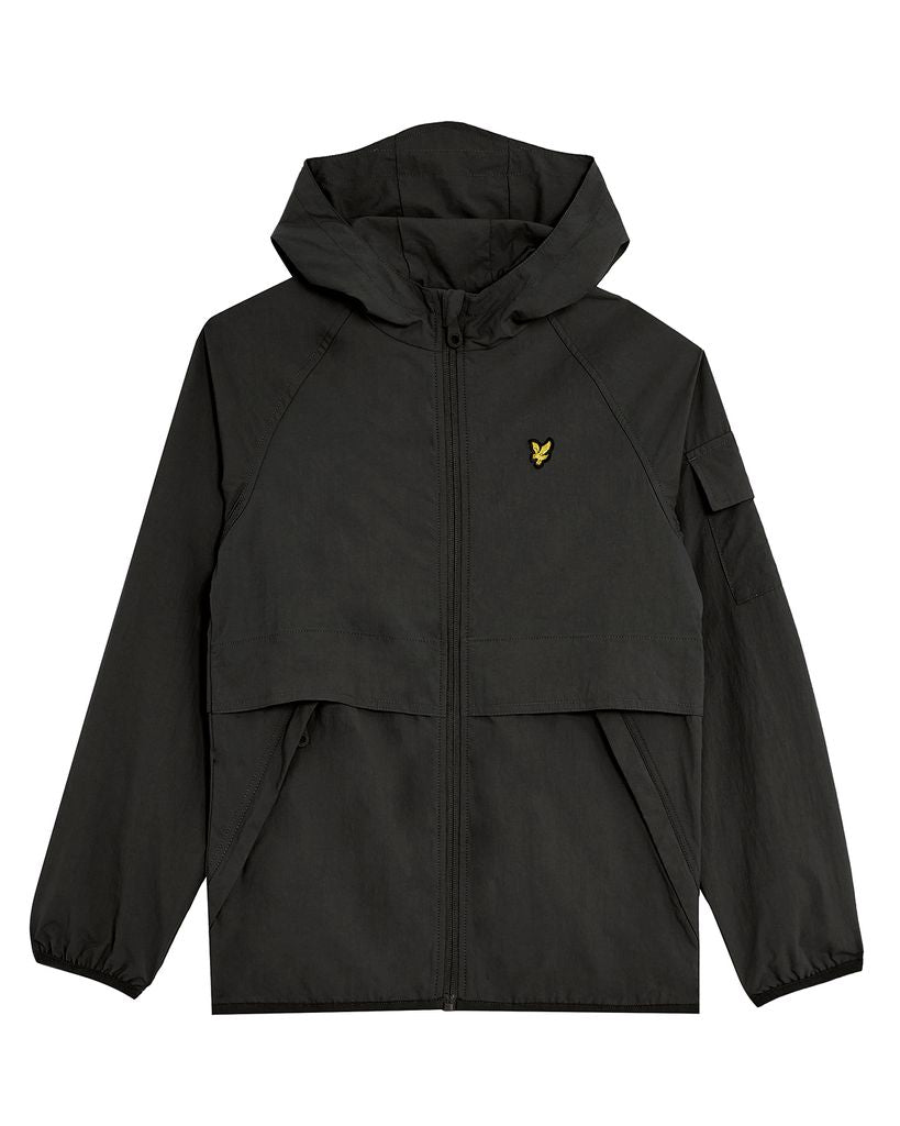Jongens Hooded Windbreaker Jacket van Lyle & Scott in de kleur Jet Black in maat 170-176.