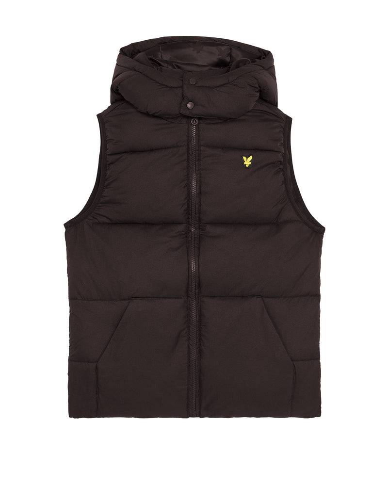 Jongens Ripstop Quilted Gilet van Lyle & Scott in de kleur Z865 Jet Black in maat 170-176.