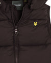 Jongens Ripstop Quilted Gilet van Lyle & Scott in de kleur Z865 Jet Black in maat 170-176.
