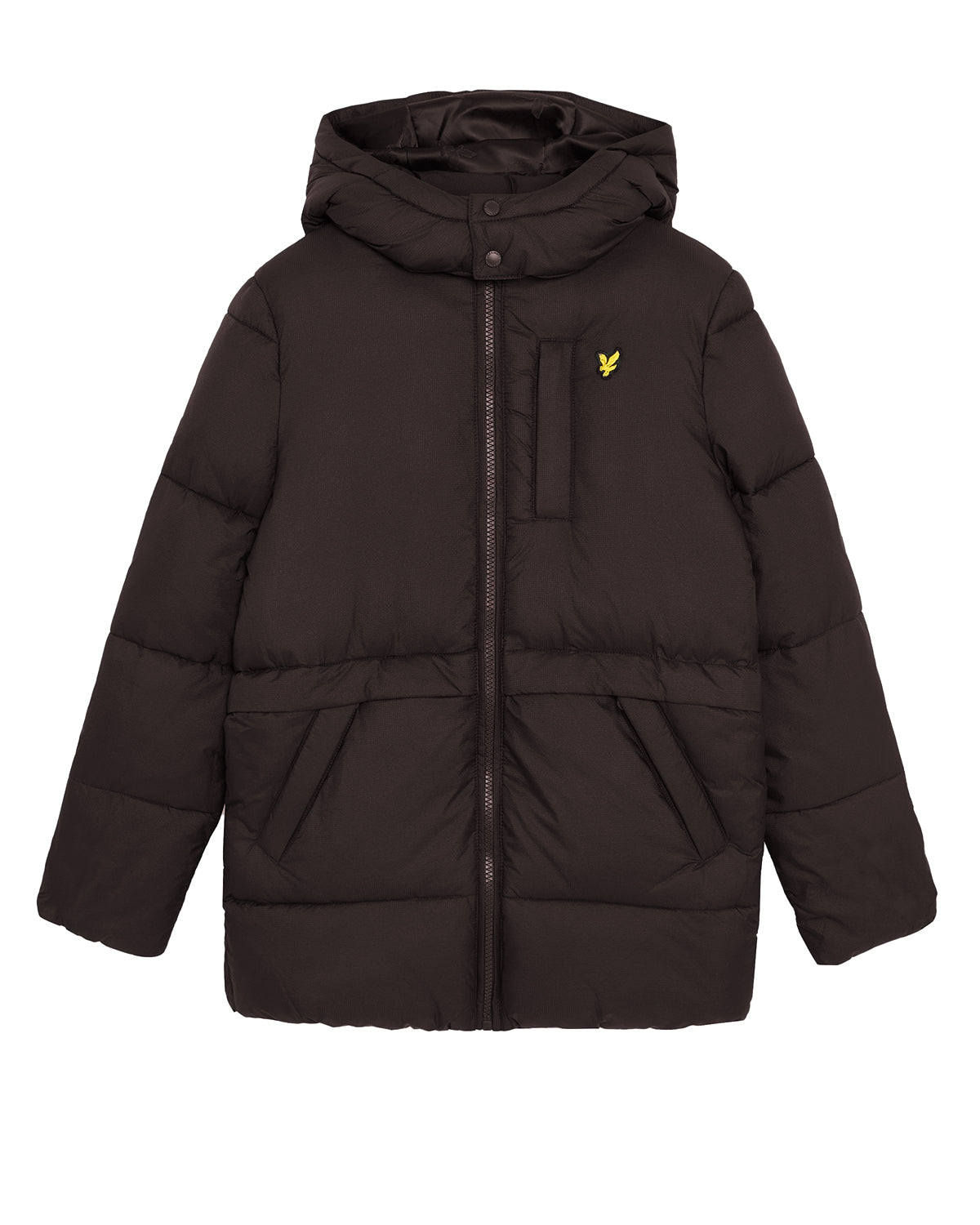 Jongens Ripstop Quilted Puffer Coat van Lyle & Scott in de kleur Z865 Jet Black in maat 170-176.