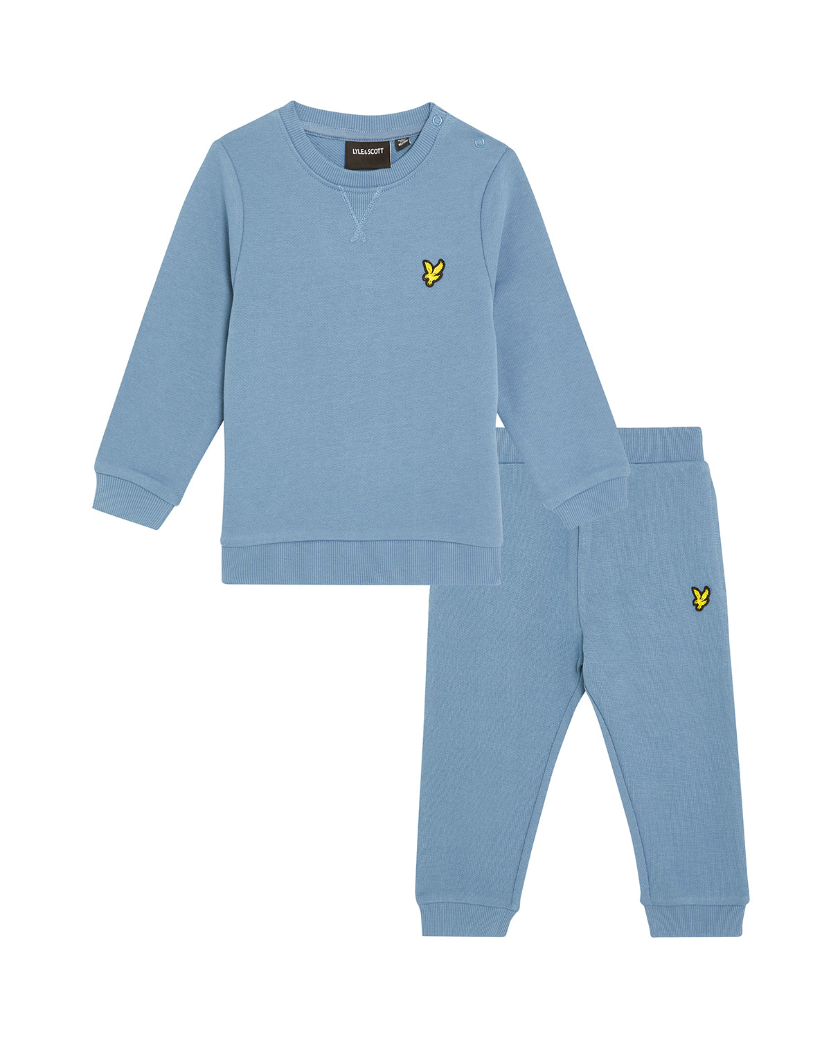 Jongens Crew Neck & Jogger Set van Lyle & Scott in de kleur X861 Ocean Sky in maat 92-98.