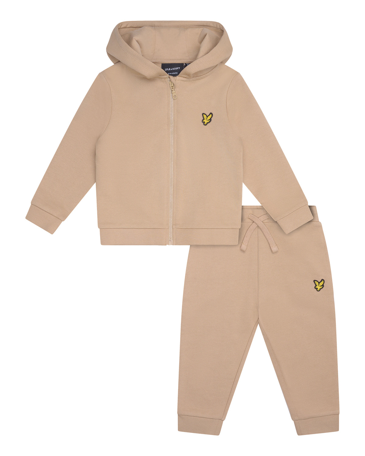 Jongens Zip Through Hoodie & Jogger Set van  in de kleur Sand Storm in maat 92-98.