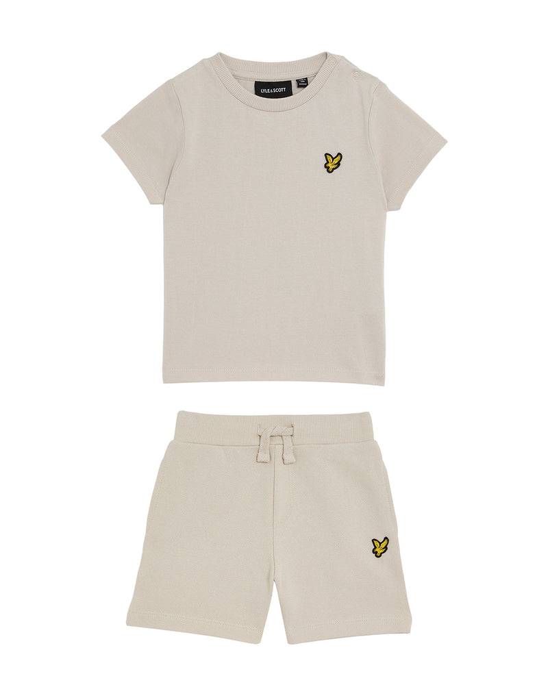 Jongens T-shirt & Short Set van Lyle & Scott in de kleur W870 Cove in maat 92-98.