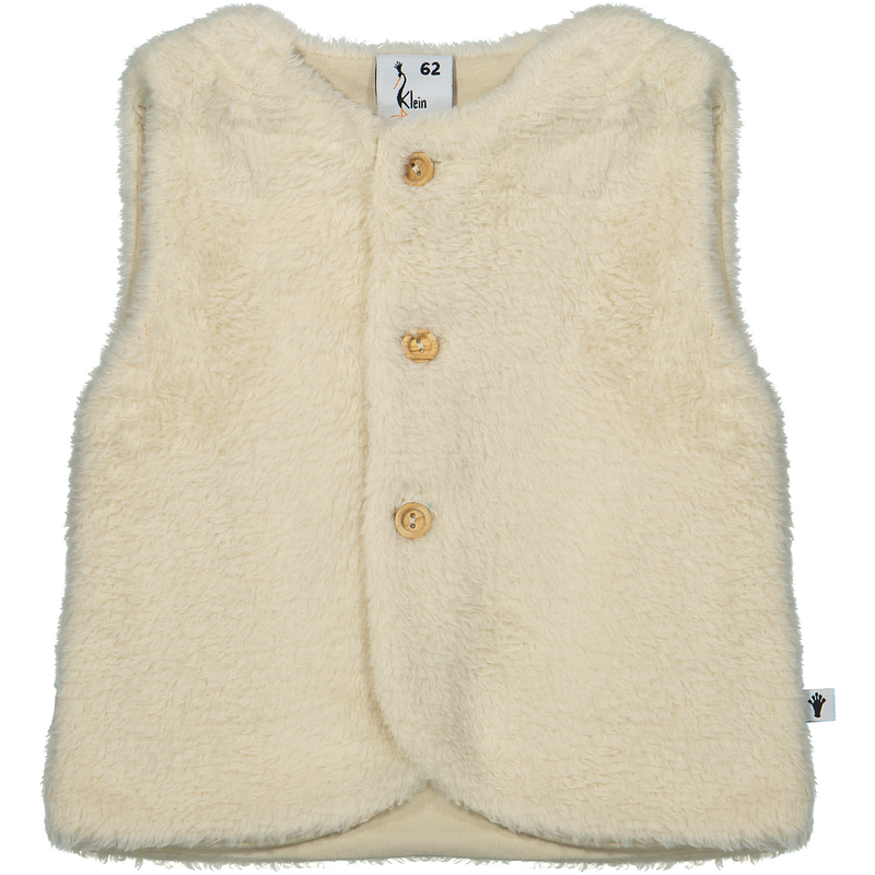 Meisjes Bodywarmer Teddy van Klein Baby in de kleur Beige/Sand in maat 74.
