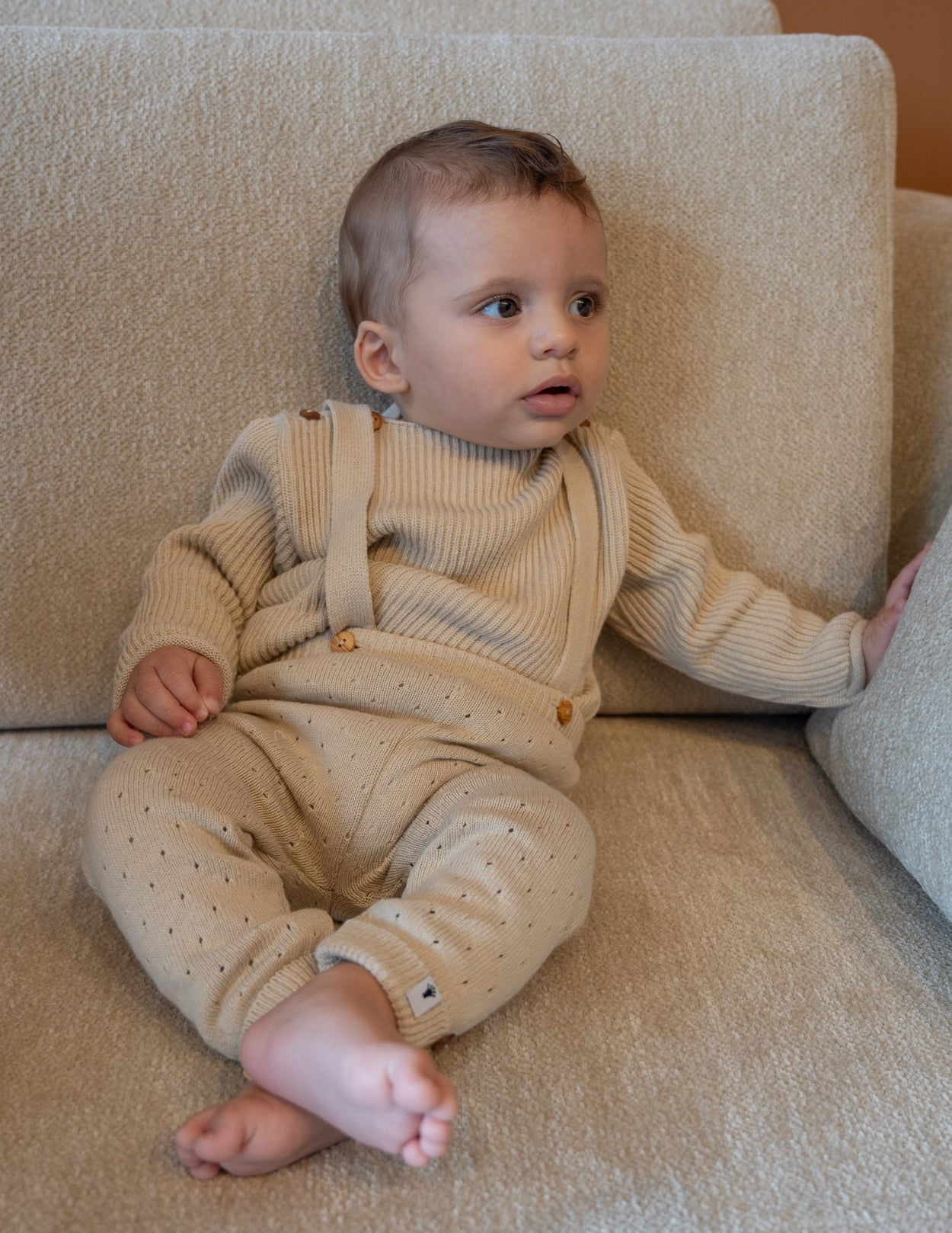 Jongens Trouser with Brace van Klein Baby in de kleur Ancient Scroll in maat 68.