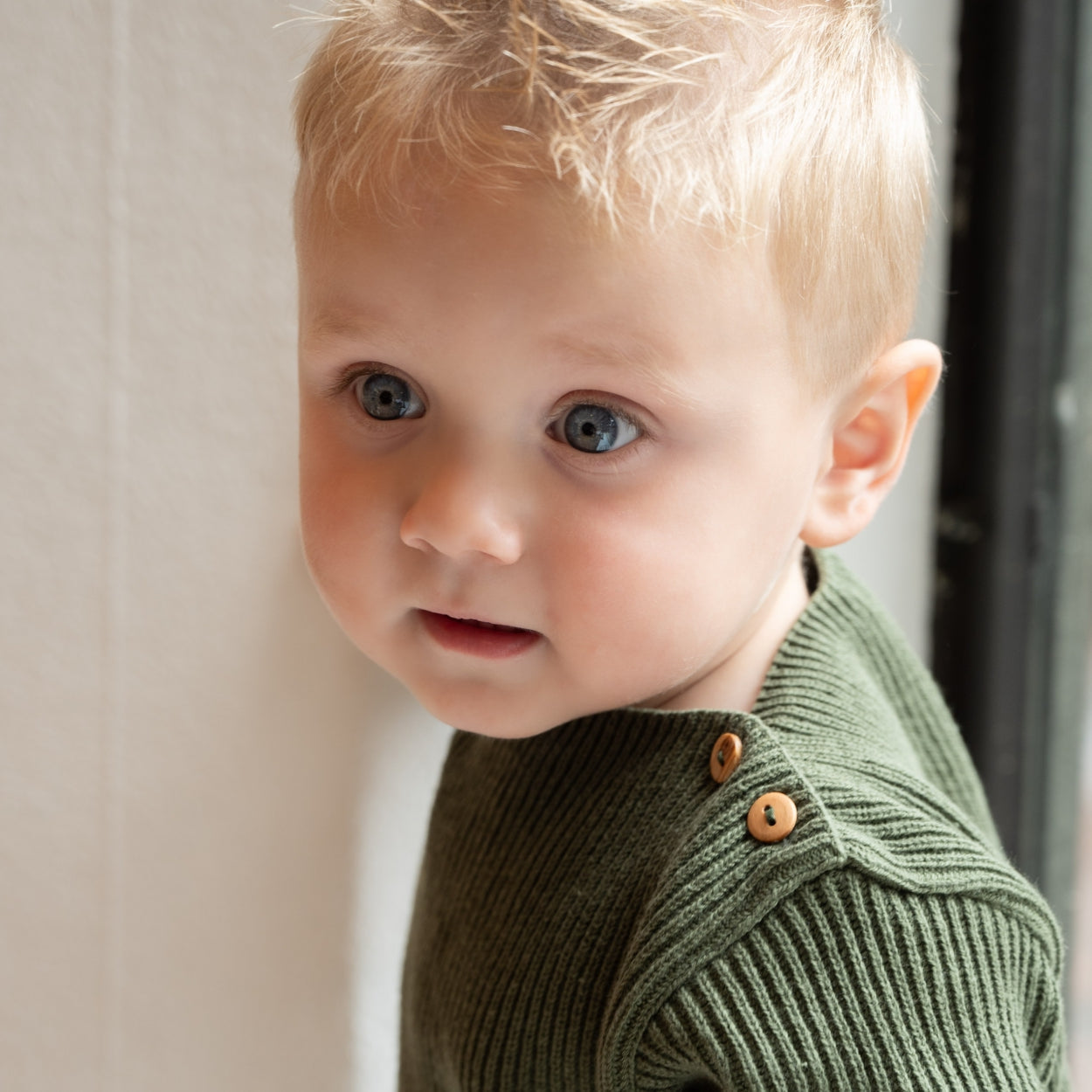 Jongens Knit Sweater van Klein Baby in de kleur Beetle in maat 74.