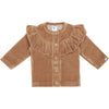 Meisjes Cardigan Ruffle Velours van Klein Baby in de kleur Burro in maat 74.