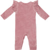 Meisjes Jumpsuit Ruffle Velours van Klein Baby in de kleur Dusty Rose in maat 68.