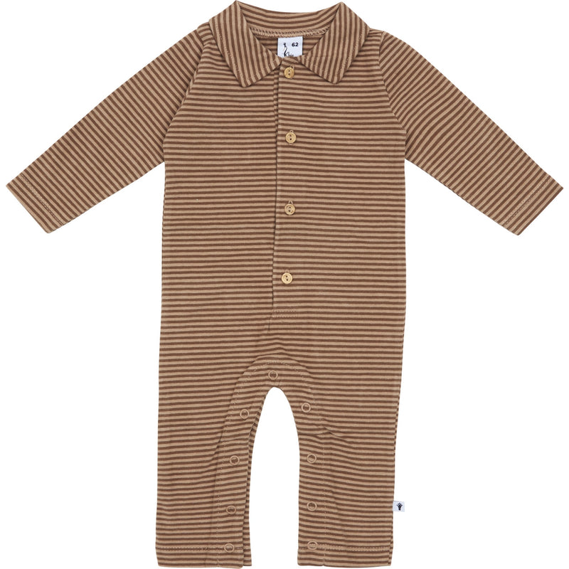 Jongens Jumpsuit Polo van Klein Baby in de kleur Stripe Burro/Rawhide in maat 68.