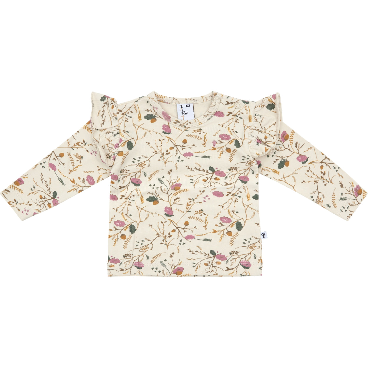 Meisjes Shirt Ruffle van Klein Baby in de kleur AOP Flower/Acorn in maat 74.