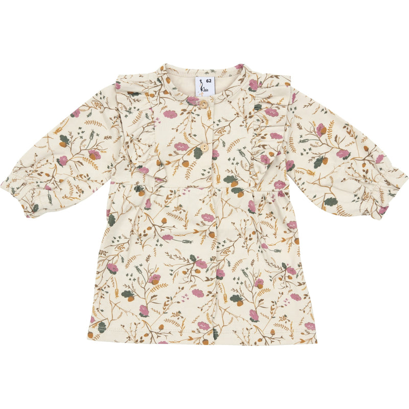 Meisjes Dress Ruffle van Klein Baby in de kleur AOP Flower/Acorn in maat 74.