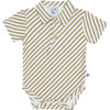 Jongens Polobody van Klein Baby in de kleur Stripe Off White/Twill in maat 74.