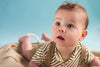 Jongens Polobody van Klein Baby in de kleur Stripe Off White/Twill in maat 74.
