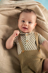 Jongens Polobody van Klein Baby in de kleur Stripe Off White/Twill in maat 74.