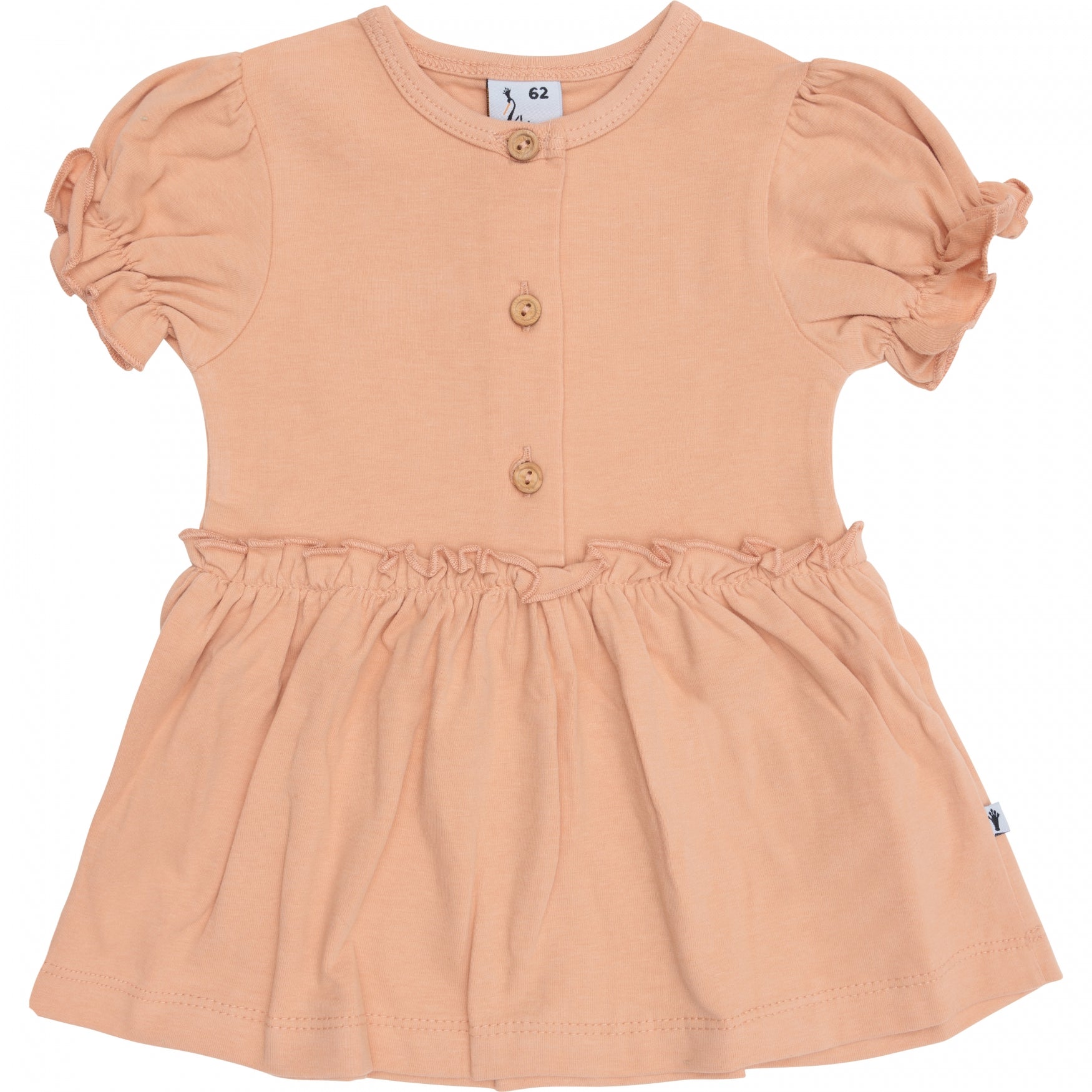 Meisjes Dress Ruffle Shortsleeve van Klein Baby in de kleur Dusty Coral in maat 74.