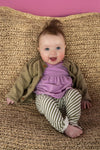 Meisjes Trouser Ruffle van Klein Baby in de kleur Stripe Off White/Twill in maat 74.