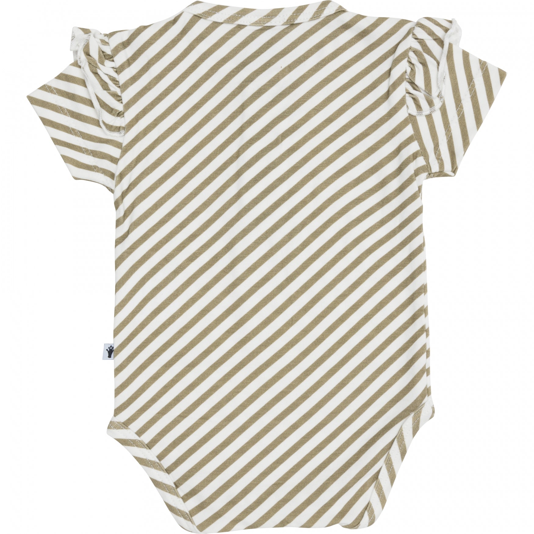 Jongens Body Ruffle Shortsleeve van Klein Baby in de kleur Stripe Off White/Twill in maat 74.