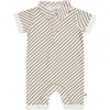 Jongens Jumpsuit Polo Collar van Klein Baby in de kleur Stripe Off White/Twill in maat 74.