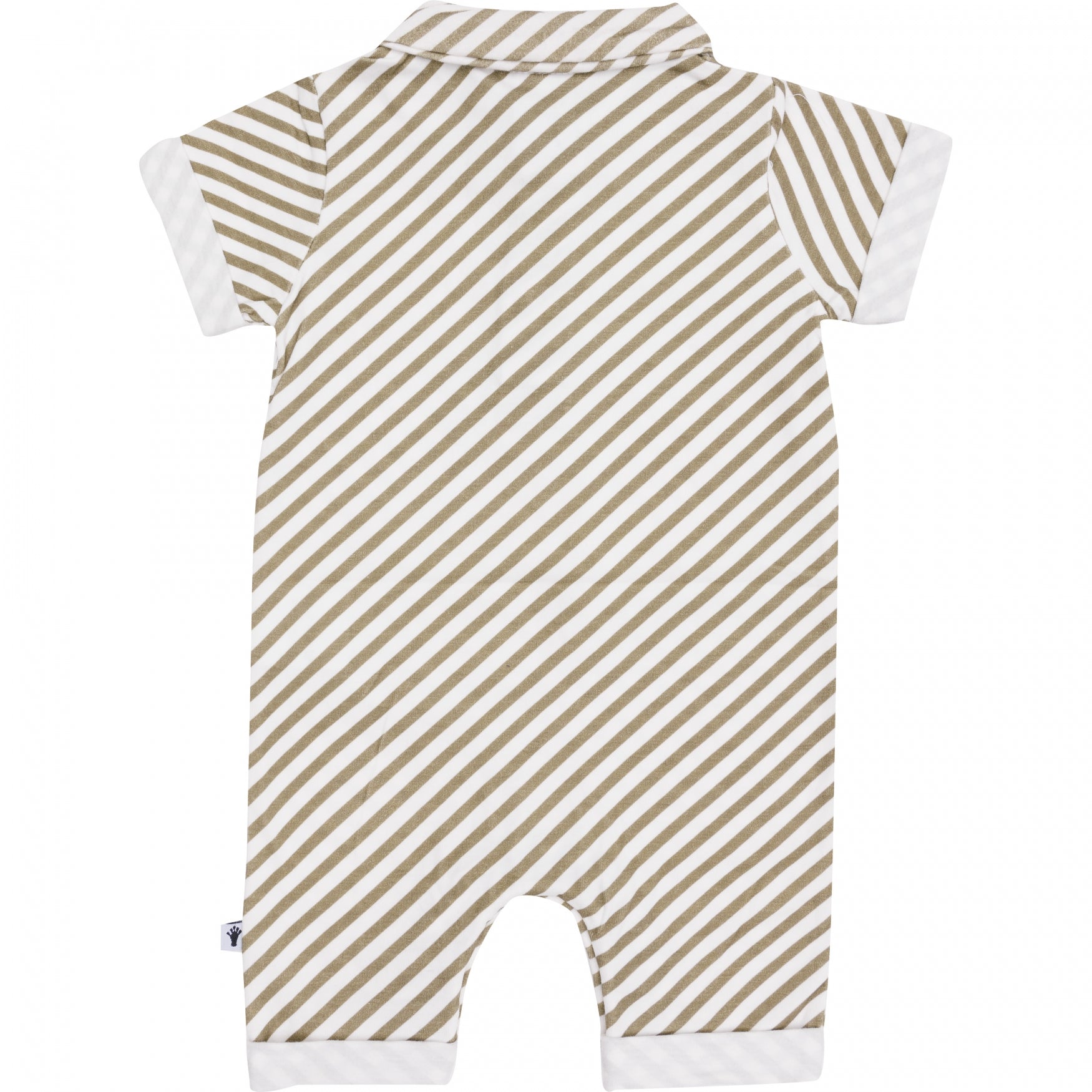 Jongens Jumpsuit Polo Collar van Klein Baby in de kleur Stripe Off White/Twill in maat 74.