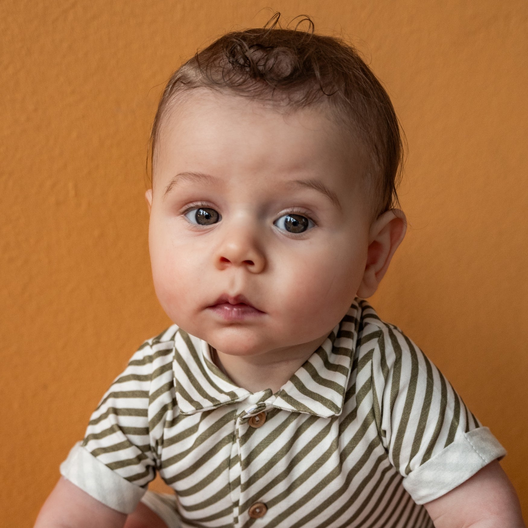 Jongens Jumpsuit Polo Collar van Klein Baby in de kleur Stripe Off White/Twill in maat 74.