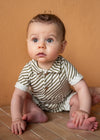 Jongens Jumpsuit Polo Collar van Klein Baby in de kleur Stripe Off White/Twill in maat 74.