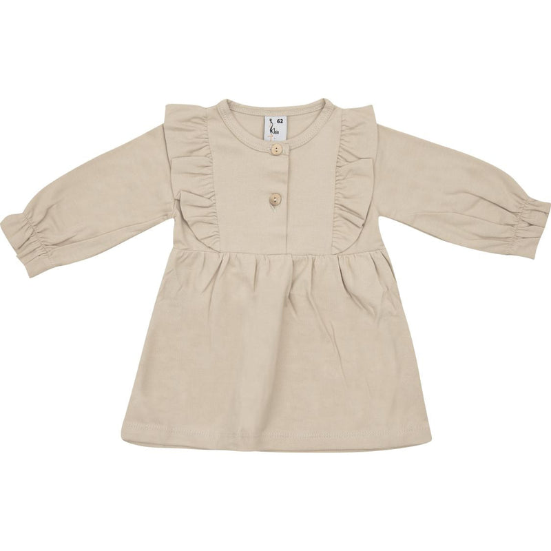 Meisjes Dress Ruffle van Klein Baby in de kleur Oxford Tan Beige in maat 74.