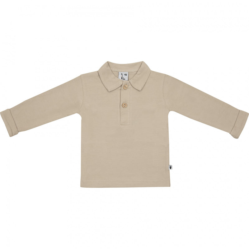 Jongens Polo Longsleeve van Klein Baby in de kleur Oxford Tan Beige in maat 74.