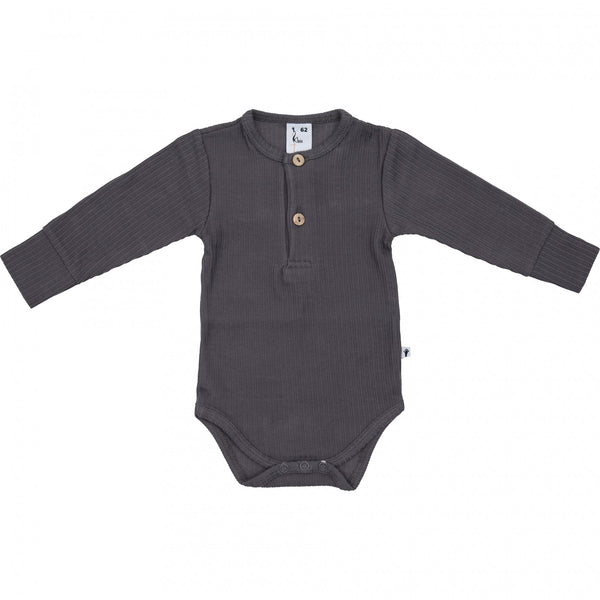 Jongens Body Buttons Rib van Klein Baby in de kleur Grey in maat 74.
