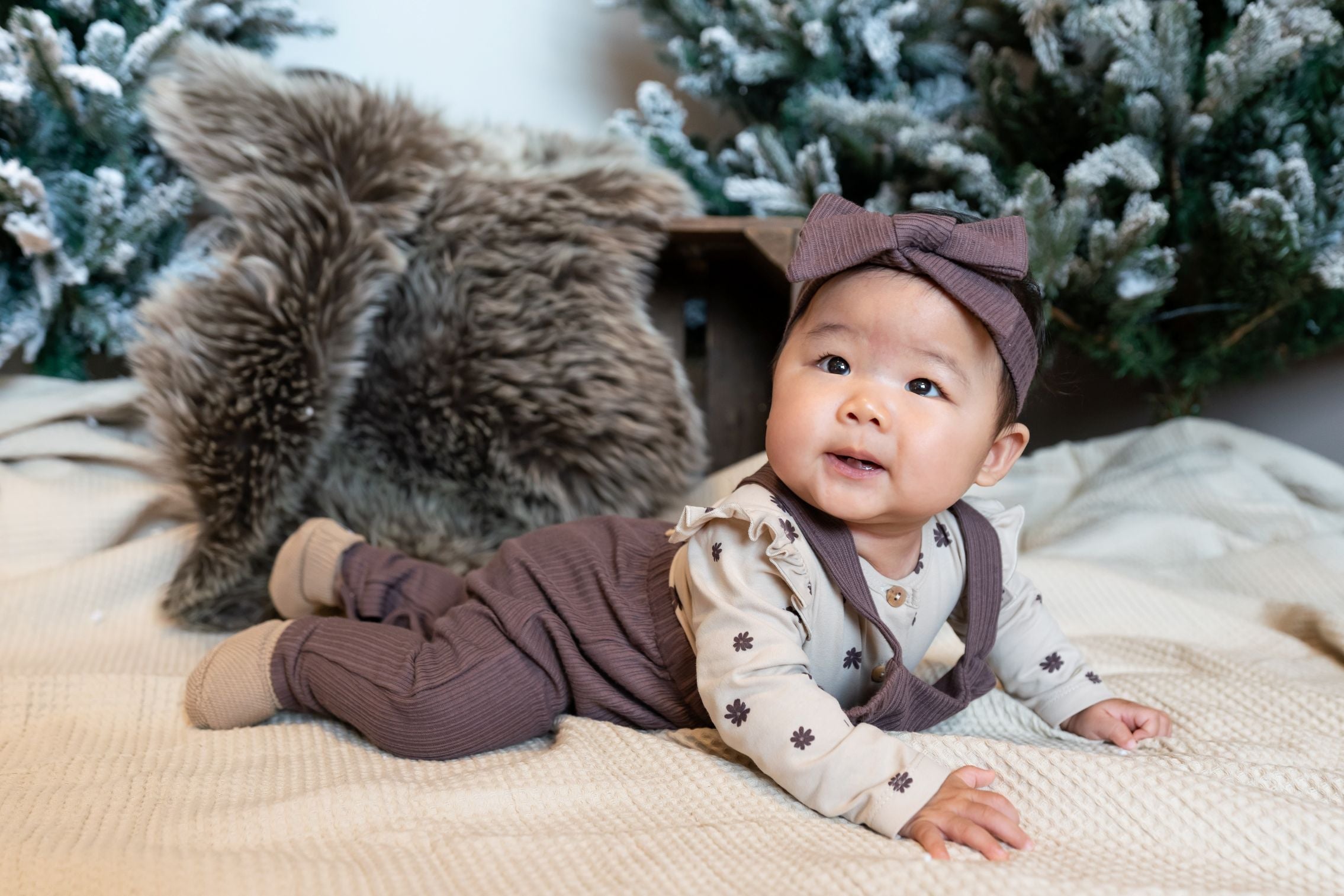 Meisjes Headband Rib van Klein Baby in de kleur Purple in maat 62-68.