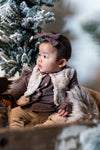 Meisjes Cardigan Collar Rib van Klein Baby in de kleur Purple in maat 74.