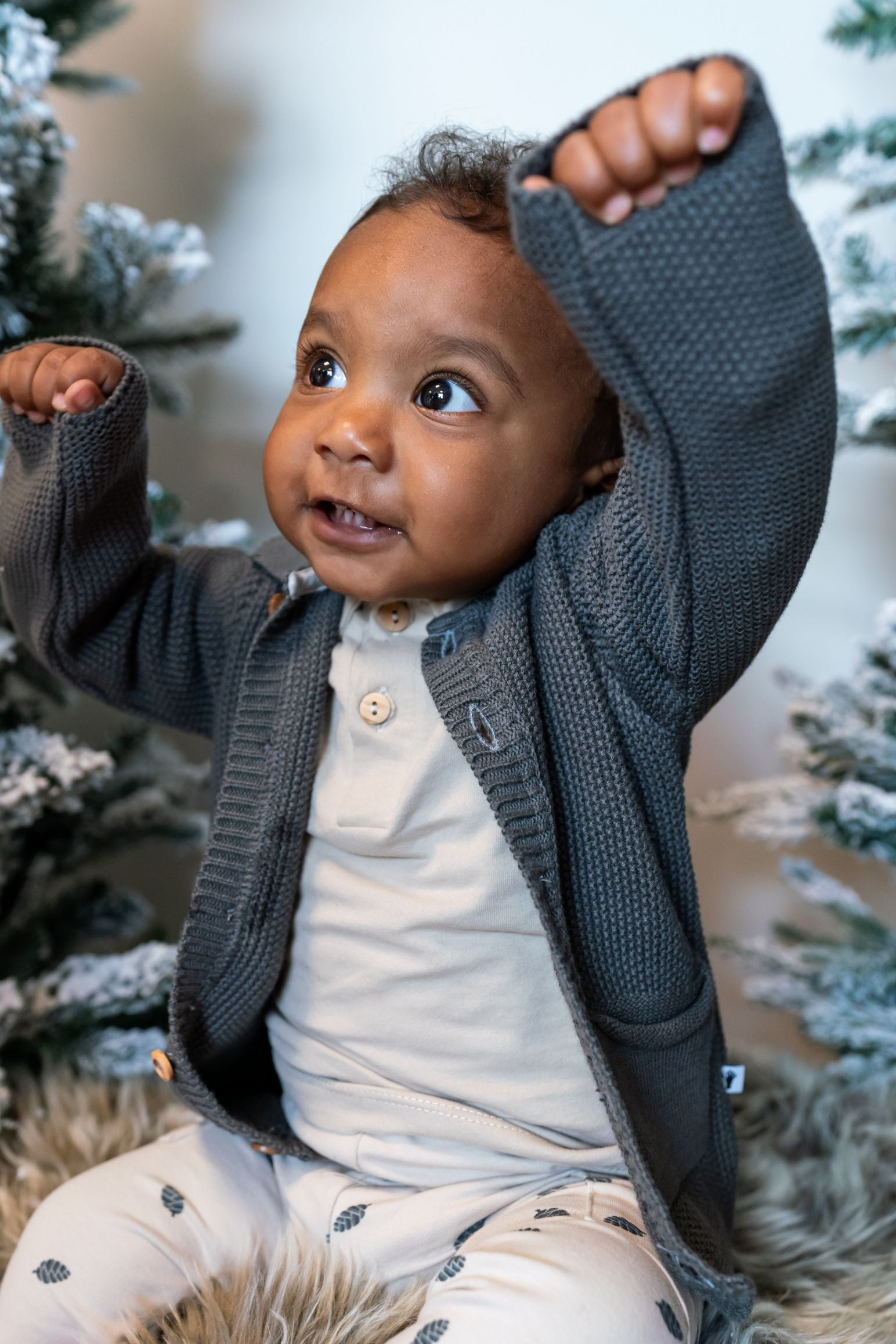 Jongens Cardigan Polo Knit van Klein Baby in de kleur Grey in maat 74.