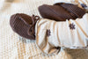 Meisjes Knitted Booties van Klein Baby in de kleur Purple in maat One size.