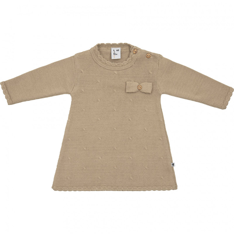 Meisjes Knitted Dress Ruffle van Klein Baby in de kleur Filipe Beige in maat 74.