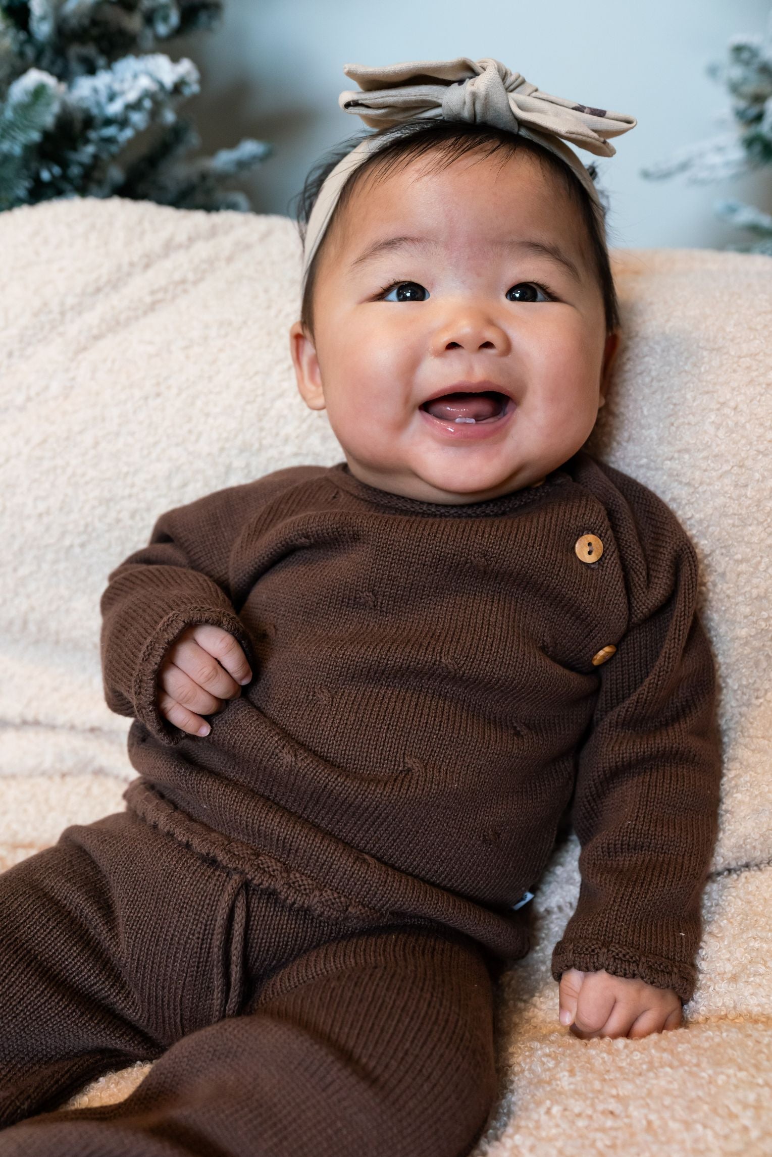 Meisjes Knitted Sweater Ruffle van Klein Baby in de kleur Purple in maat 74.