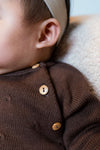 Meisjes Knitted Sweater Ruffle van Klein Baby in de kleur Purple in maat 74.