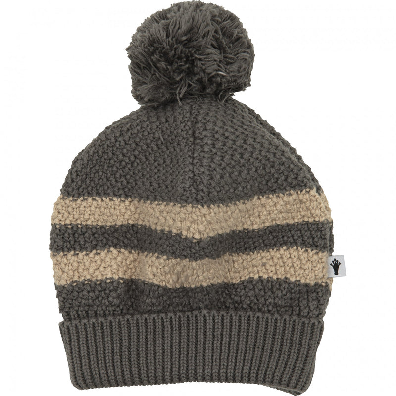 Jongens Knitted Hat Stripes van  in de kleur Grey in maat 62-68.