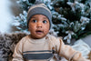 Jongens Knitted Hat Stripes van  in de kleur Grey in maat 62-68.