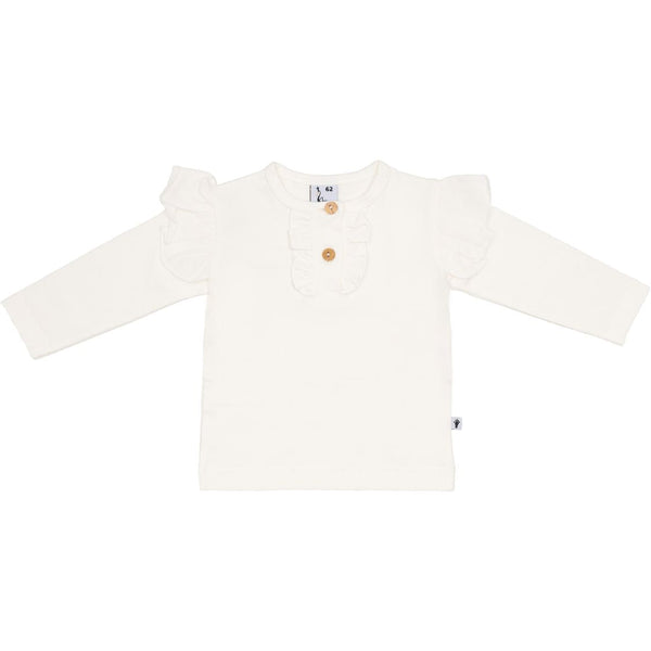 Meisjes Shirt Ruffle van Klein Baby in de kleur Off White in maat 74.