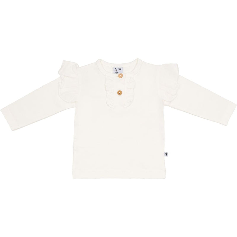 Meisjes Shirt Ruffle van Klein Baby in de kleur Off White in maat 74.