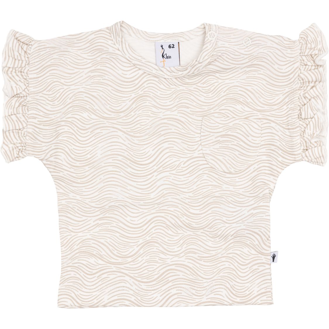 Meisjes T-shirt Ruffle Butterfly van Klein Baby in de kleur AOP Waves SS26 in maat 74.