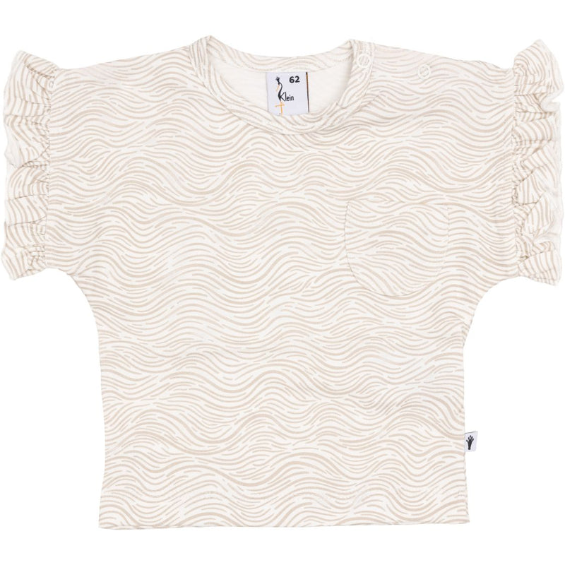 Meisjes T-shirt Ruffle Butterfly van Klein Baby in de kleur AOP Waves SS26 in maat 74.