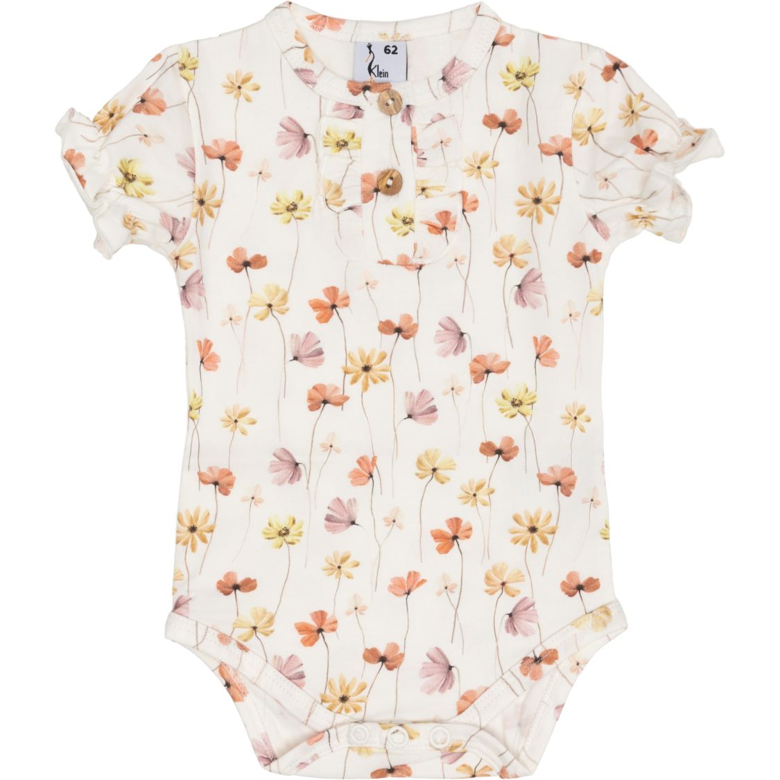 Meisjes Body Ruffle van Klein Baby in de kleur AOP Flowers SS26 in maat 74.