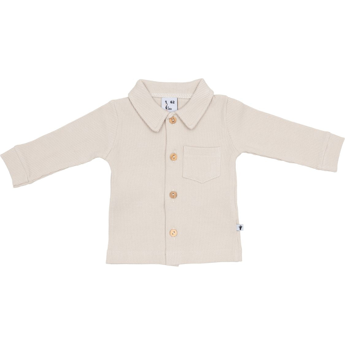 Jongens Shirt  Buttons Waffle van Klein Baby in de kleur Beige/Sand in maat 74.