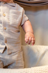 Jongens Shirt Buttons Mousseline van Klein Baby in de kleur Pepper in maat 74.