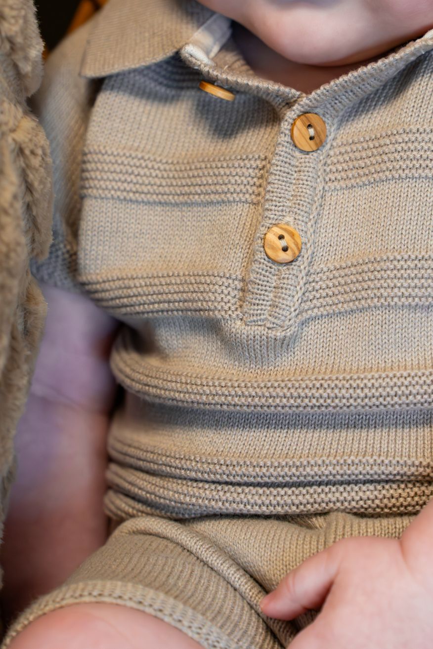 Jongens Top & Short Knit van  in de kleur Pepper in maat 74.