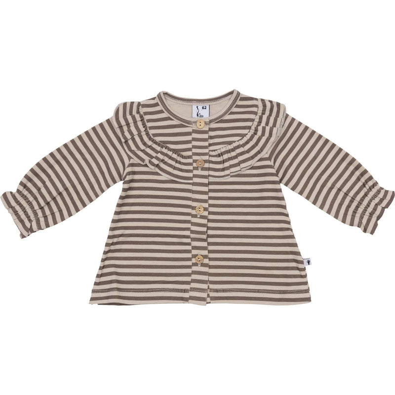 Meisjes Cardigan Ruffle van Klein Baby in de kleur Stripes in maat 74.