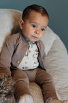 Jongens Cardigan Pocket van Klein Baby in de kleur Brown in maat 74.